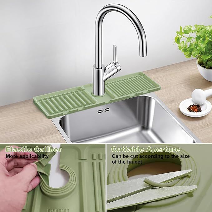 Silicone Faucet Splash Mat – Draining Pad for Kitchen & Bathroom Sink (RANDOM COLOUR)
