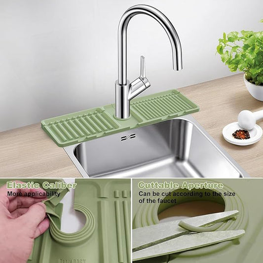 Silicone Faucet Splash Mat – Draining Pad for Kitchen & Bathroom Sink (RANDOM COLOUR)
