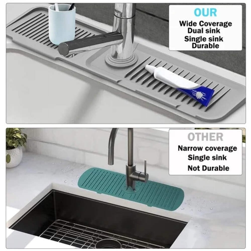 Silicone Faucet Splash Mat – Draining Pad for Kitchen & Bathroom Sink (RANDOM COLOUR)