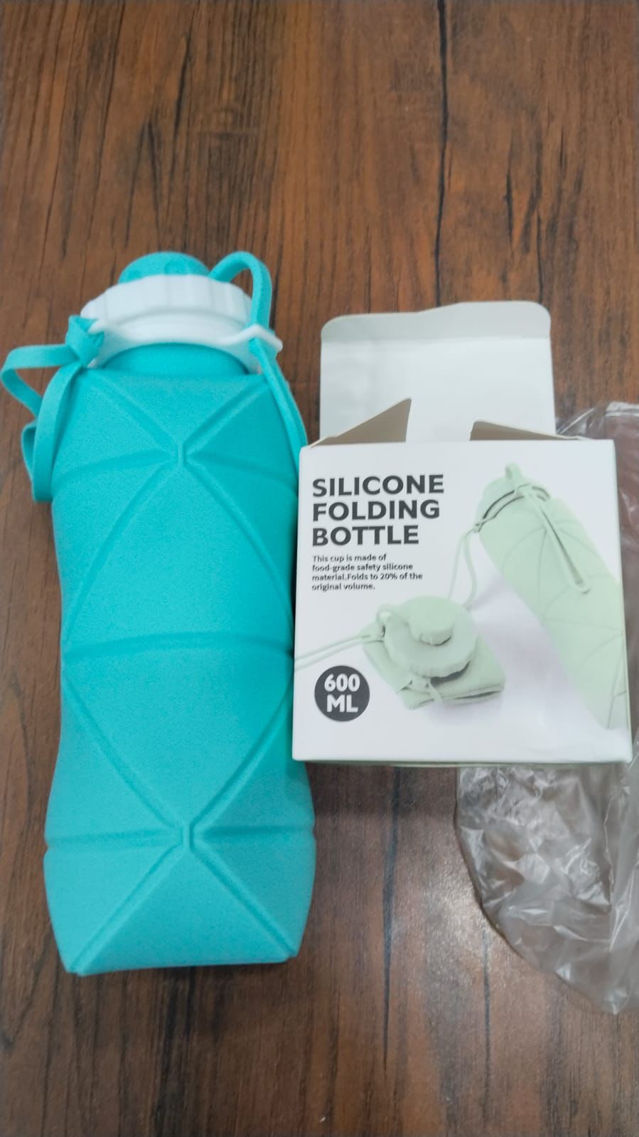 600ml Collapsible Silicone Water Bottle – Lightweight Travel Flask