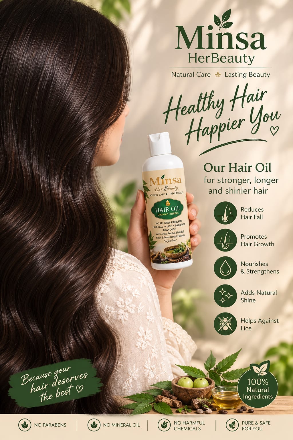 100% Organic Hair Oil – Anti-Hair Fall & Growth Booster.