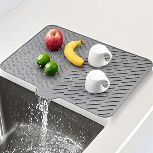 Silicone Quick Dry Drain Mat – Non-Slip Sink & Counter Pad.